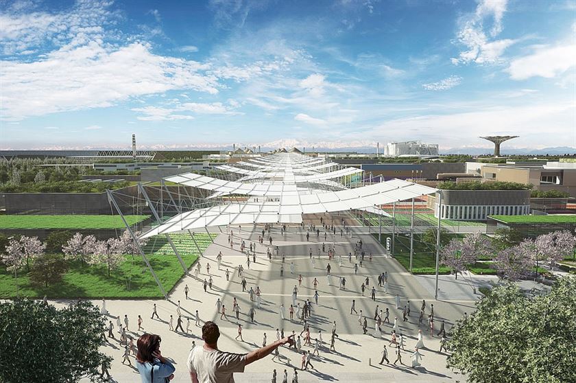 Project: Expo Milan 2015. Master plan developed by Jacques Herzog, Ricky Burdett, Stefano Boeri and William McDonough. Location: Milan. Image courtesy of Expo Milan 2015. 