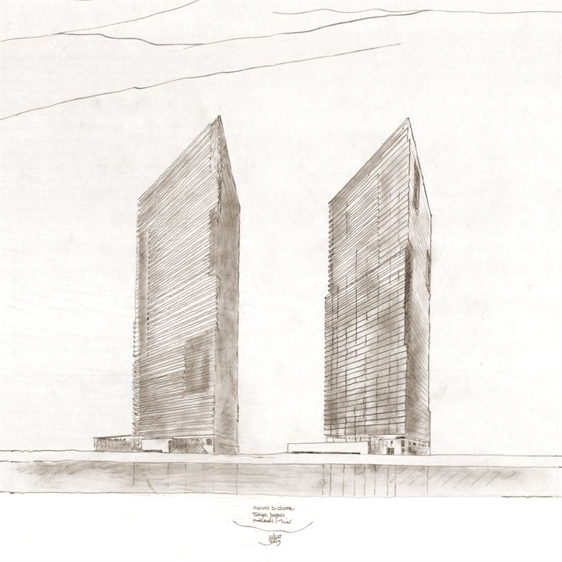 RMP_Harumi Residential Towers_Richard Meier Sketch