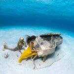 רסיטל על פסנתר מתחת למים באוקיינוס