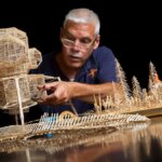 אמן יצר במשך 35 שנה, פסל קינטי של סן פרנסיסקו, עשוי מ-100,000 קיסמי שיניים