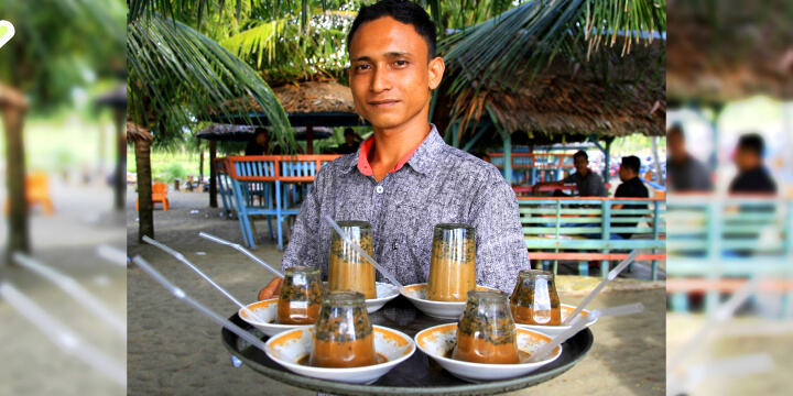 הקפה ההפוך באינדונזיה, אכן מוגש הפוך