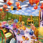 תערוכה מצוירת ביד של Alexa Meade, יוצרת חוויה של אליסה בארץ הפלאות