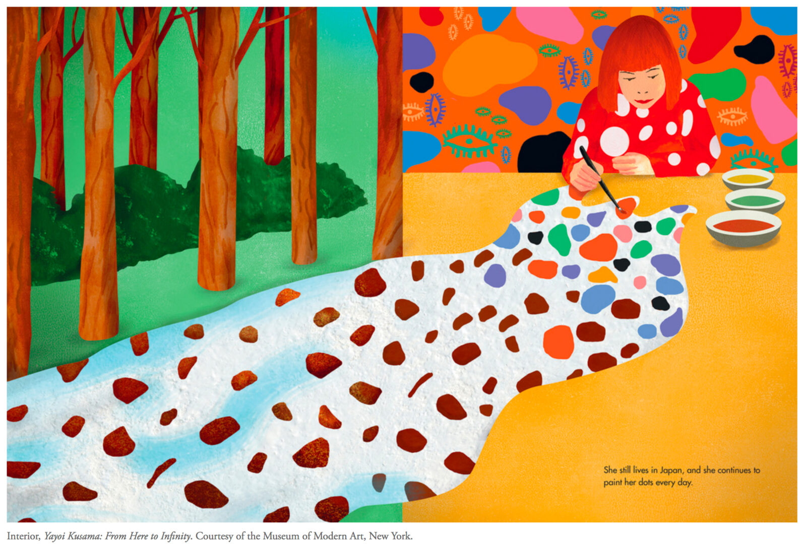 ספר ילדים: Yayoi Kusama: From Here to Infinity, MoMA / Ellen Weinstein