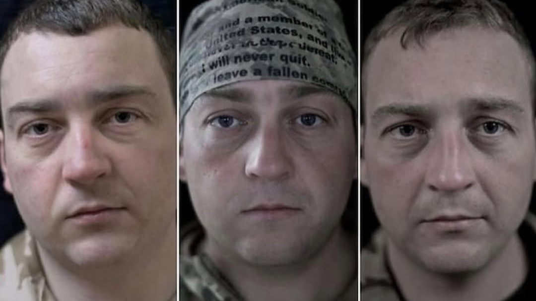 דיוקנאות של חיילים לפני ואחרי המלחמה /  Lalage Snow