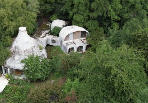 אדריכלות, פיסול, טבע וחיי היומיום, יצרו יחד בית בצורת פטריה הפוכה