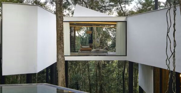 בית שמרחף בין העצים בברזיל