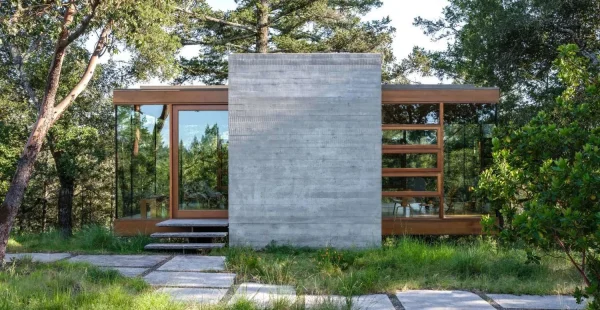 עובדים בשקט: סטודיו מרחף בין העצים בלב היער בקליפורניה