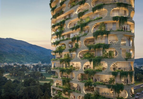 Kengo Kuma מציג מגדל חדש בקיטו בהשראת קרמיקה עתיקה