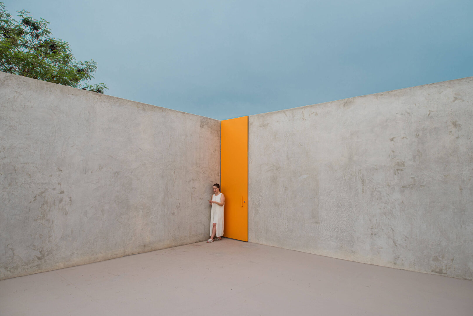 הבית והנוף חיים ביחד ליד האגם, במקסיקו