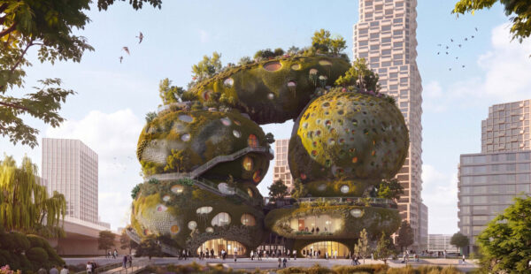 רוטרדם בוחרת בעתיד: MVRDV תקים מבנה אייקוני שנראה כמו ערימת סלעים ענקית